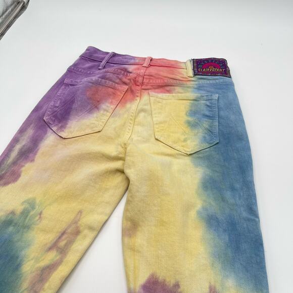 MOTHER | The Hustler Ankle Fray Mystical AF Tie Dye Straight Leg Jeans 24 - Picture 12 of 14